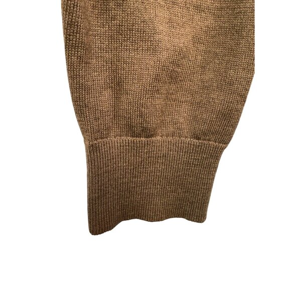 Express Mens Merino Wool Blend 1/4 Knit Sweater Large Brown - Picture 10 of 13